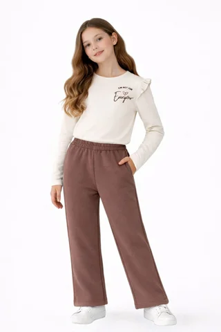 Pantalon de friza liso recto - Vista 1