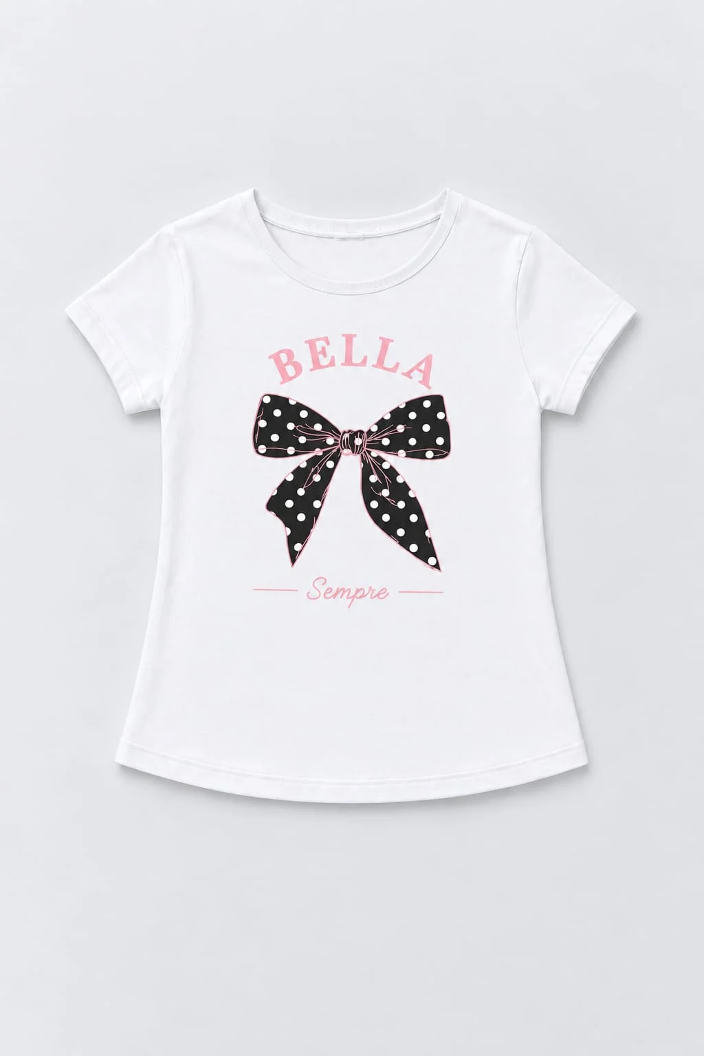 Remera Manga Corta Moño Lunares Kids