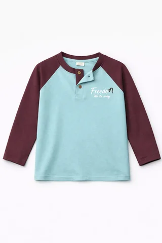 Remera de varon manga rangla combinada, con botones y bordado al tono  - Vista 4