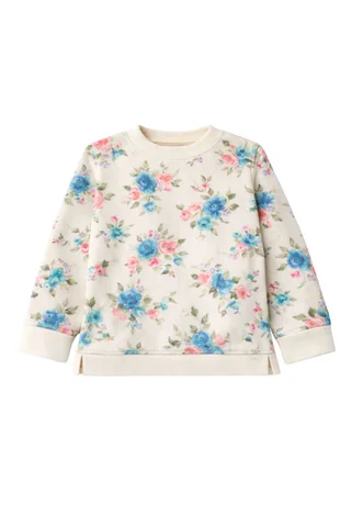 Buzo de nena de algodon rustico estampado flores - Vista 2