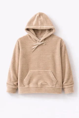 Buzo de niño de plush bifaz con capucha y bolsillo canguro - Vista 2