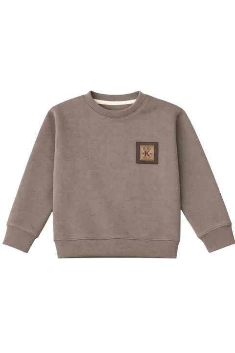 Buzo niño de darlon morley con interior de patagonia, bien Abrigado, con aplique combinado