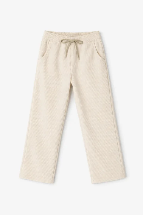 Pantalón de corderoy recto Infantil con cintura elastizada y cordon ajustable