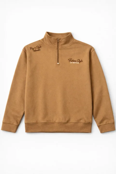 Buzo de teen de coconut con cuello alto y cierre con doble bordado