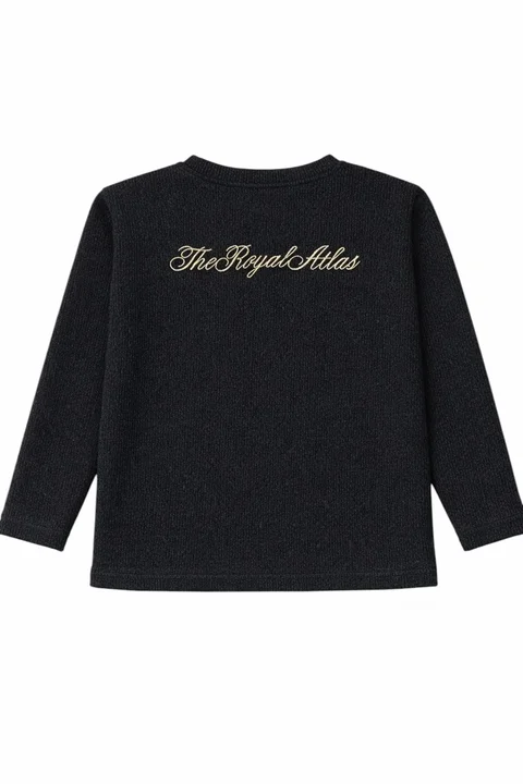 Buzo Infantil de Lanilla con Botones y Bordado en Espalda, tipo sweater