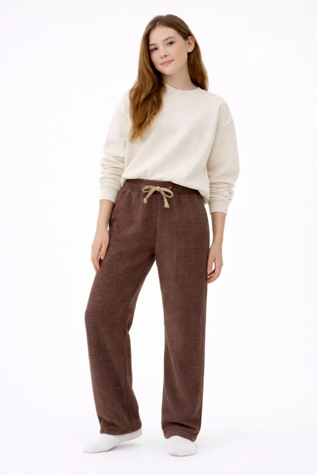 Pantalón teen plush bifaz súper suave con cordon