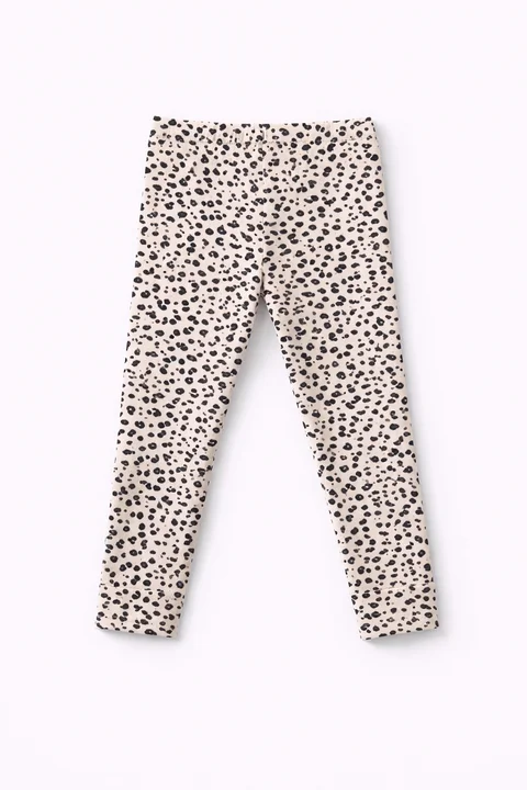 Calza niña de algodón con lycra estampada animal print