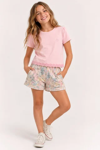 Short Poplín Floreado Kids - Vista 1