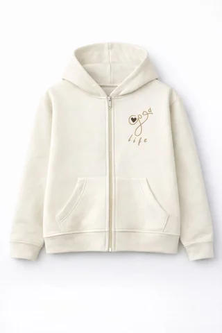 Campera de friza teen con estampa tipo logo con capucha - Vista 6