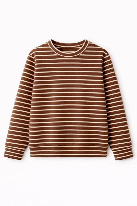 Buzo teen de coconut rayado clasico con cuello redondo