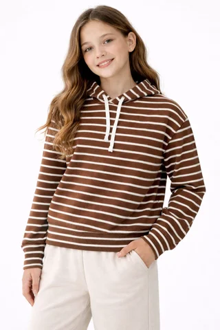 Buzo de coconut rayado con capucha ajustable - Vista 1