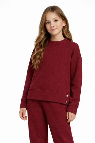 Buzo lanilla con cintura alta y botones de plata, tipo sweater - Vista 1