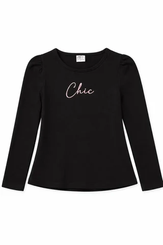 Remera manga larga de niña con manga princesa y bordado ¨chic¨ - Vista 4