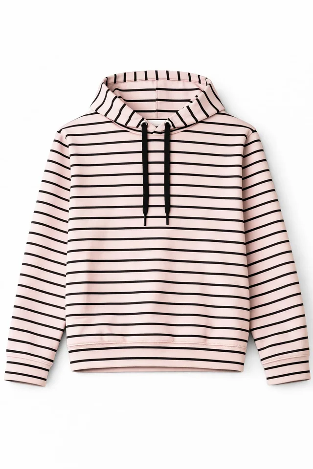 Buzo de coconut rayado con capucha ajustable