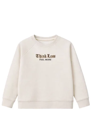 Buzo de teen varon de friza clásico con bordado “Think Less” - Vista 6