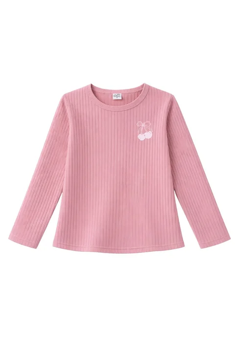 Remera manga larga de nena de morley gamuzado con bordado 