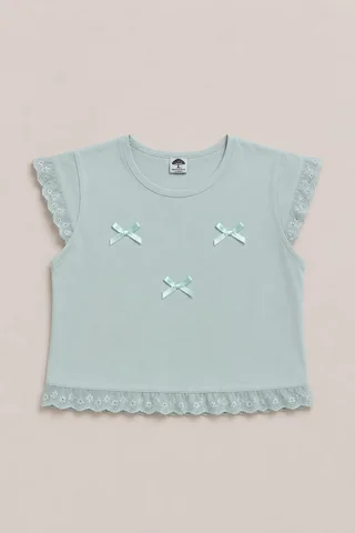Remera Manga Corta Brodery Moñitos Kids - Vista 5