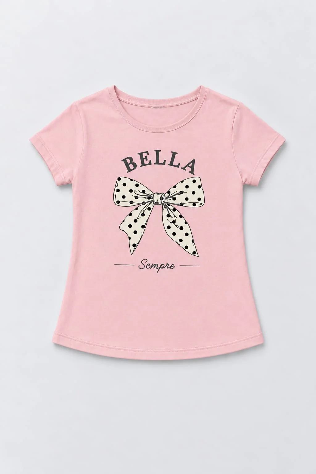 Remera Manga Corta Moño Lunares Kids