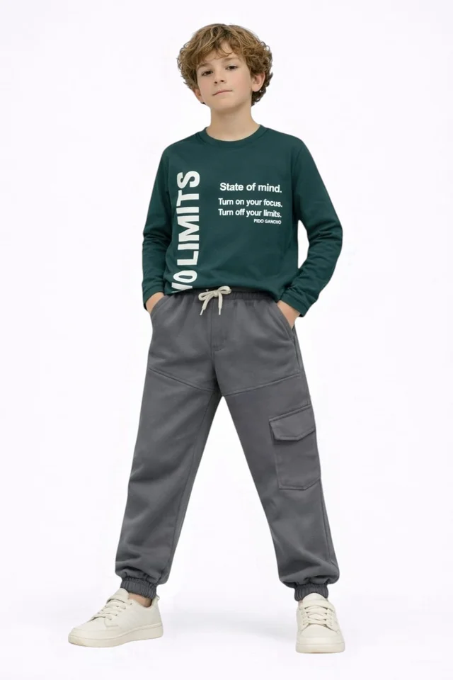 Jogger Cargo Infantil de Rústico con Recortes