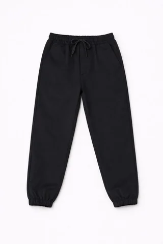 Jogger gabardina liso con cintura elastizada - Vista 4