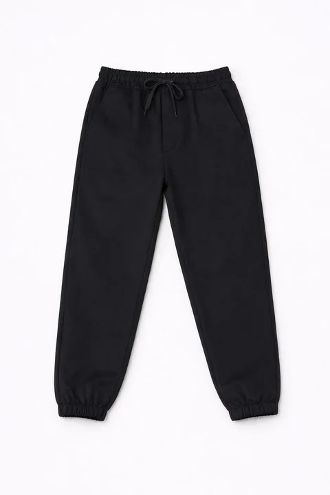 Jogger gabardina liso con cintura elastizada