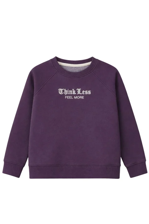 Buzo de teen varon de friza clásico con bordado “Think Less”
