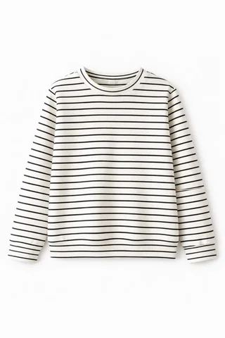 Buzo teen de coconut rayado clasico con cuello redondo - Vista 6