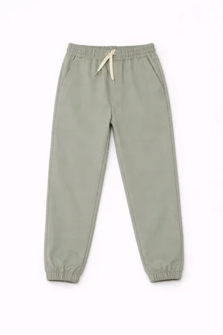 Jogger gabardina liso con cintura elastizada - Vista 3