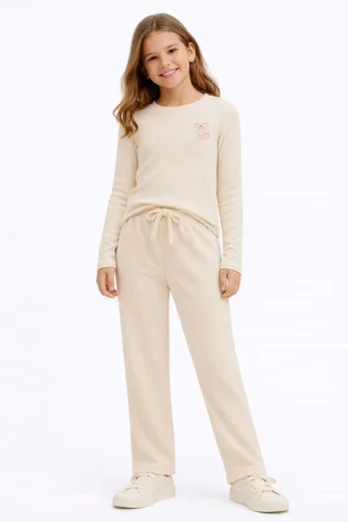 Conjunto niña de morley ancho suave de remera y pantalón  - Vista 1