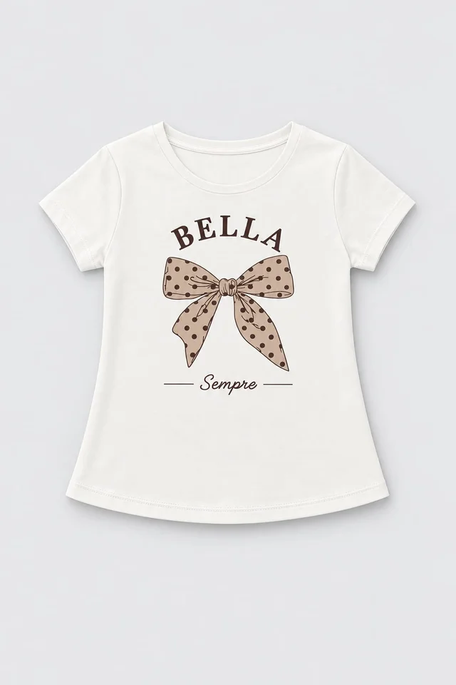 Remera Manga Corta Moño Lunares Kids
