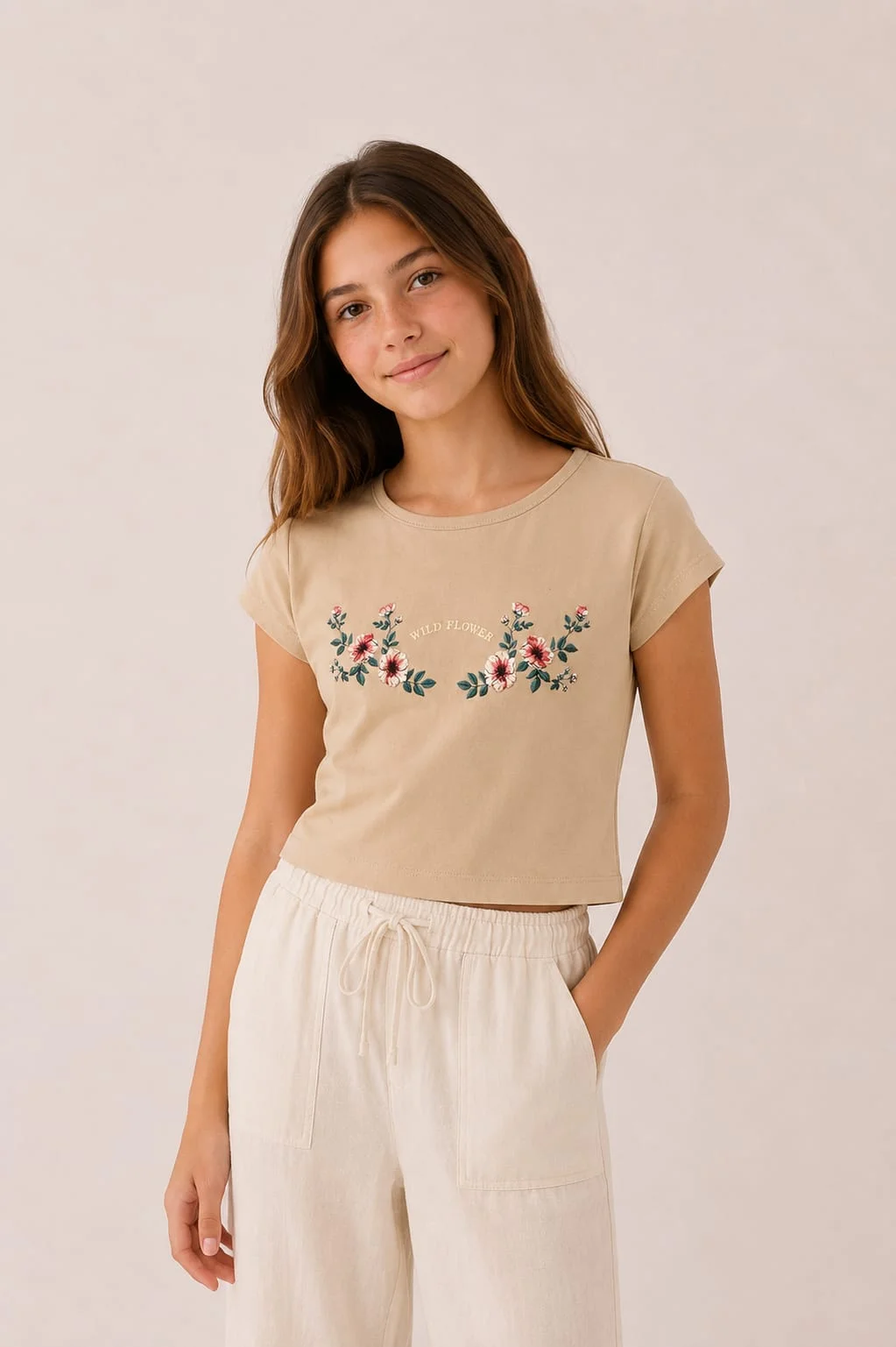 Remera Manga Corta Wild Flower Teens