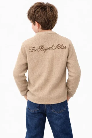 Buzo Infantil de Lanilla con Botones y Bordado en Espalda, tipo sweater - Vista 1