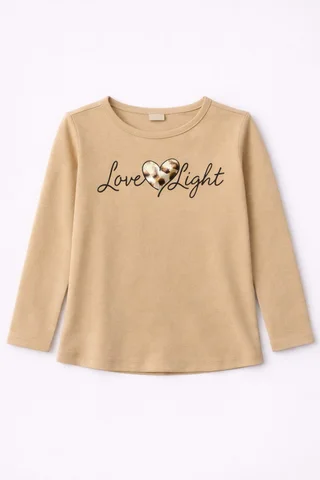 Remera manga larga de niña con estampa foil de diseño “love light” - Vista 6