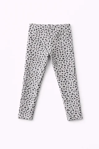 Calza niña de algodón con lycra estampada animal print - Vista 2