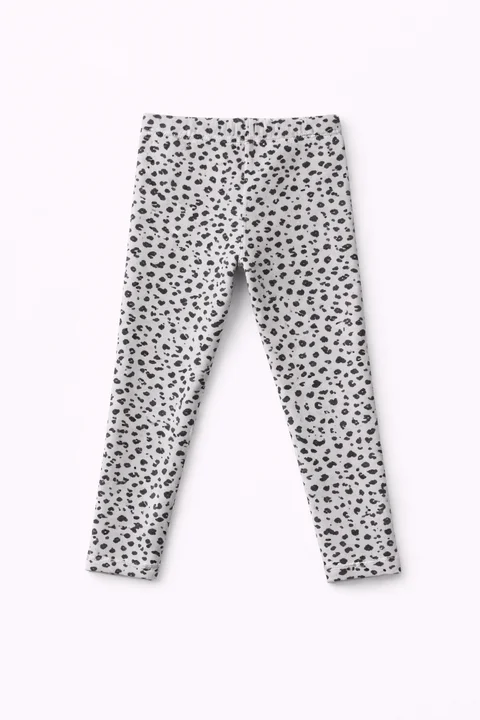 Calza niña de algodón con lycra estampada animal print
