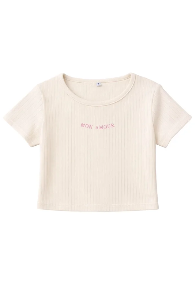 Conjunto teen de morley ancho suave de remera y pantalón