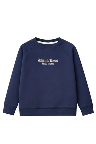 Buzo de teen varon de friza clásico con bordado “Think Less” - Vista 5