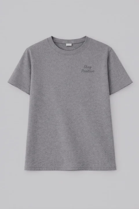 Remera de teen varon manga corta lisa con bordado  al tono