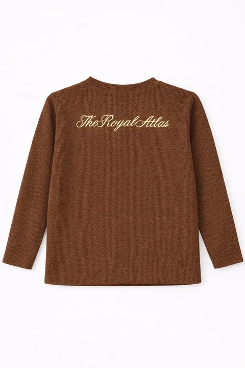 Buzo Infantil de Lanilla con Botones y Bordado en Espalda, tipo sweater