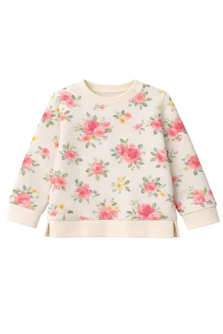 Buzo de nena de algodon rustico estampado flores - Vista 4