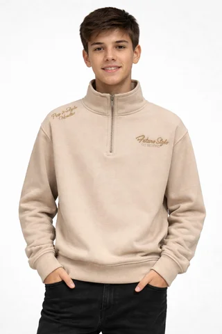 Buzo de teen de coconut con cuello alto y cierre con doble bordado - Vista 1