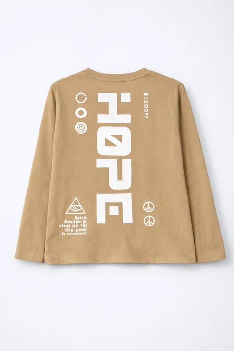 Remerón manga larga de niño con doble estampa en frente y espalda ¨hope¨