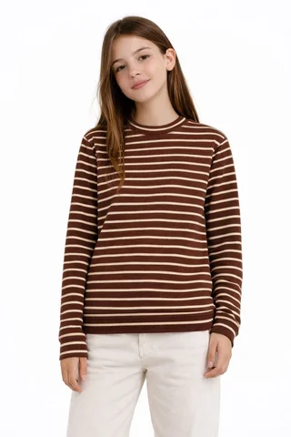 Buzo teen de coconut rayado clasico con cuello redondo - Vista 1