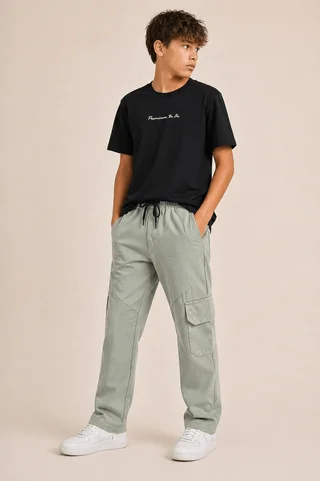 Pantalón Cargo Recto Teens - Vista 1