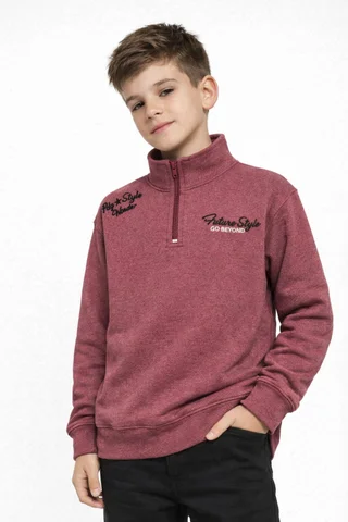 Buzo de niño de coconut con cuello alto y cierre con doble bordado - Vista 1