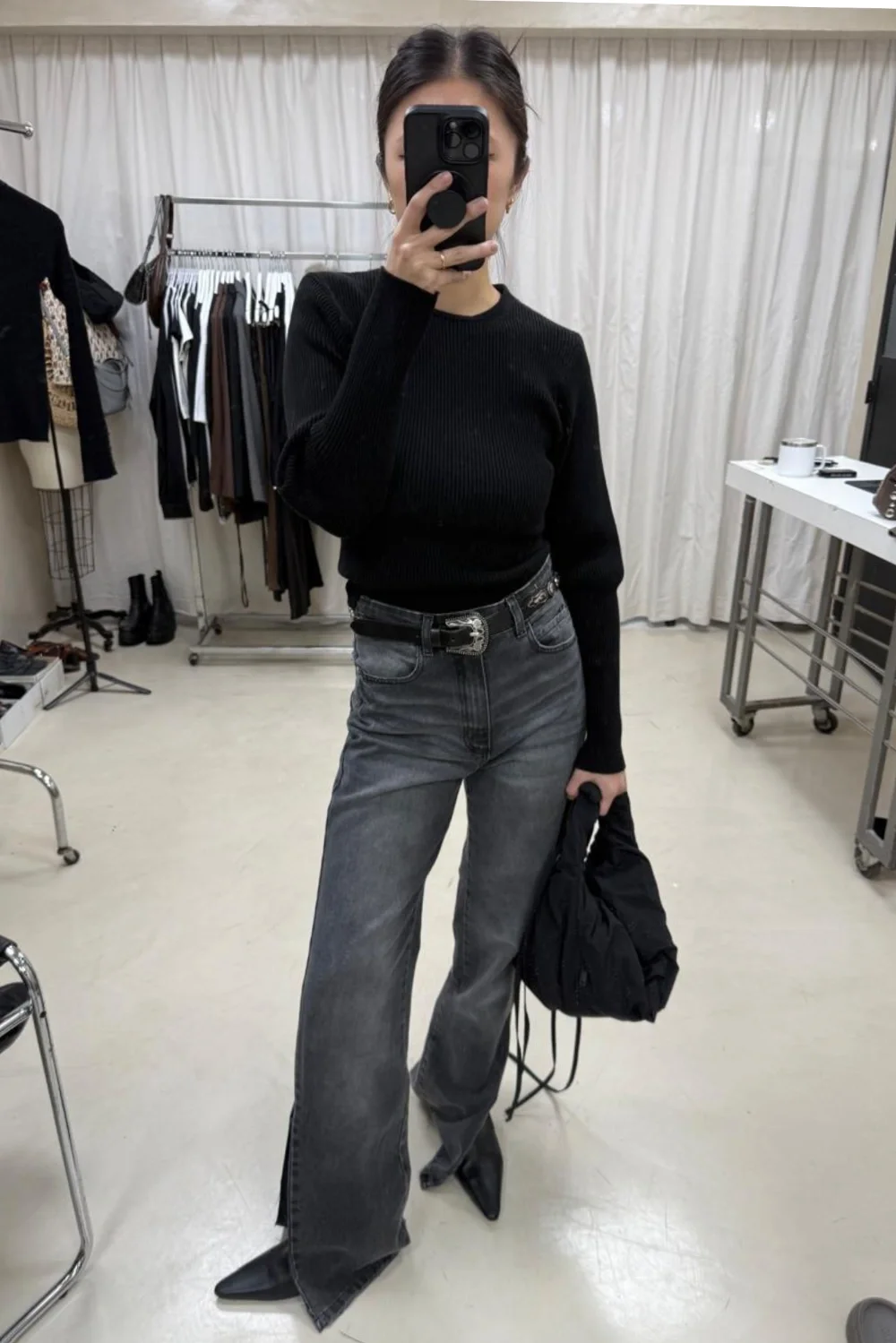 Jean Straight Full Black Ariel Tajo - 0