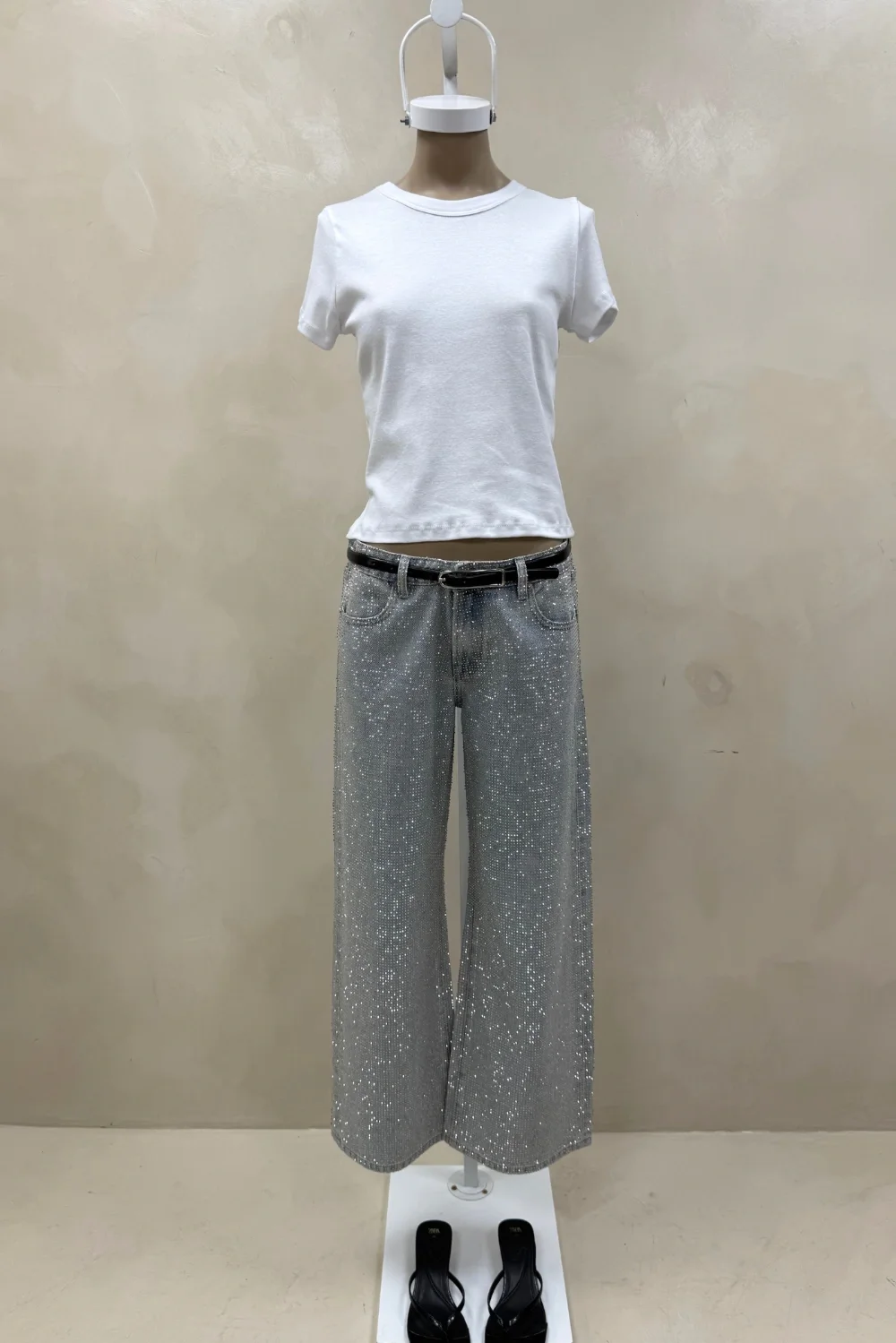 JEAN WIDE FULL STRASS - 0