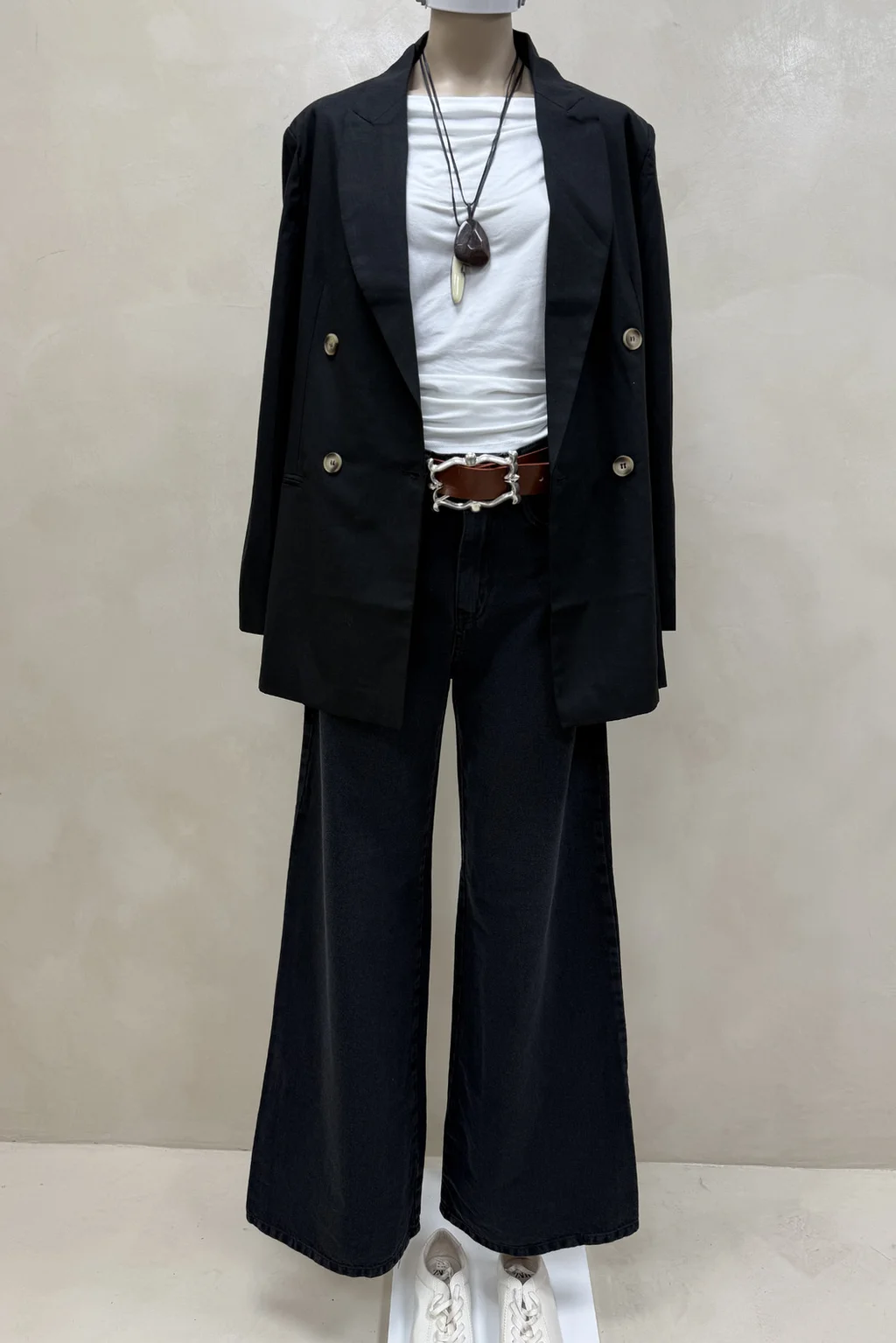 Jean Wide Leg Full Black - 0