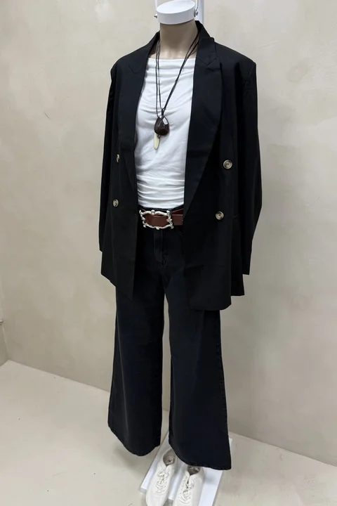 Jean Wide Leg Full Black 