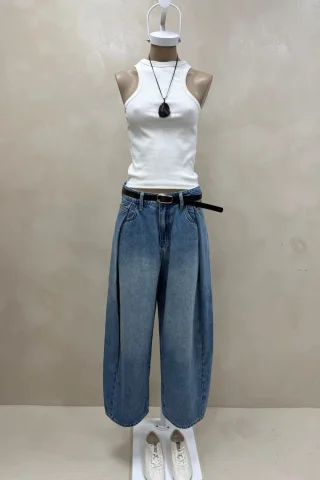 JEAN WIDE CELESTE PLIEGUES - Vista 1